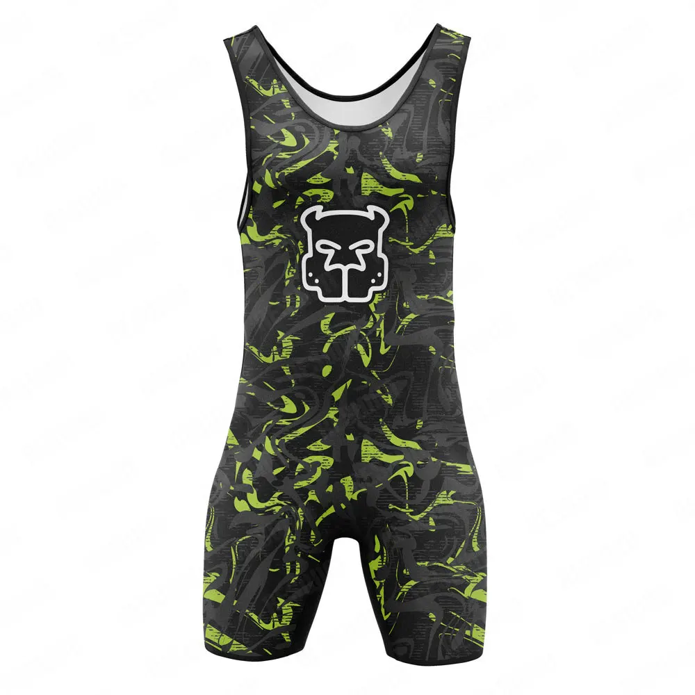 Mens Wrestling Singlet Bodysuit Tummy Control Wear Underwear GYM Triathlon PowerLifting Quick Dry Swimming Running Skinsuit