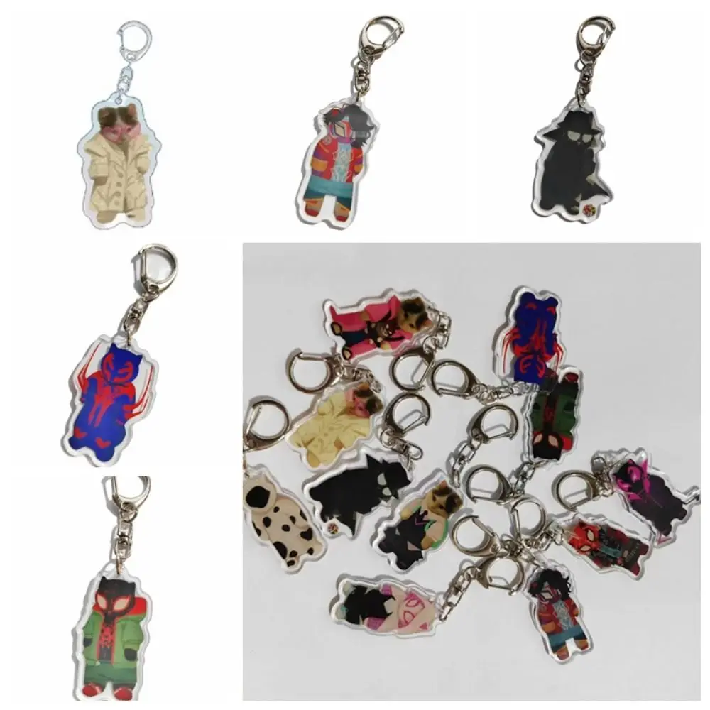 Memes Cat Cat Superhero Keychain Creative Anime Spider Punk Memes Cat Pendant Indistruttibile Superhero Spider Cat Portachiavi Boys