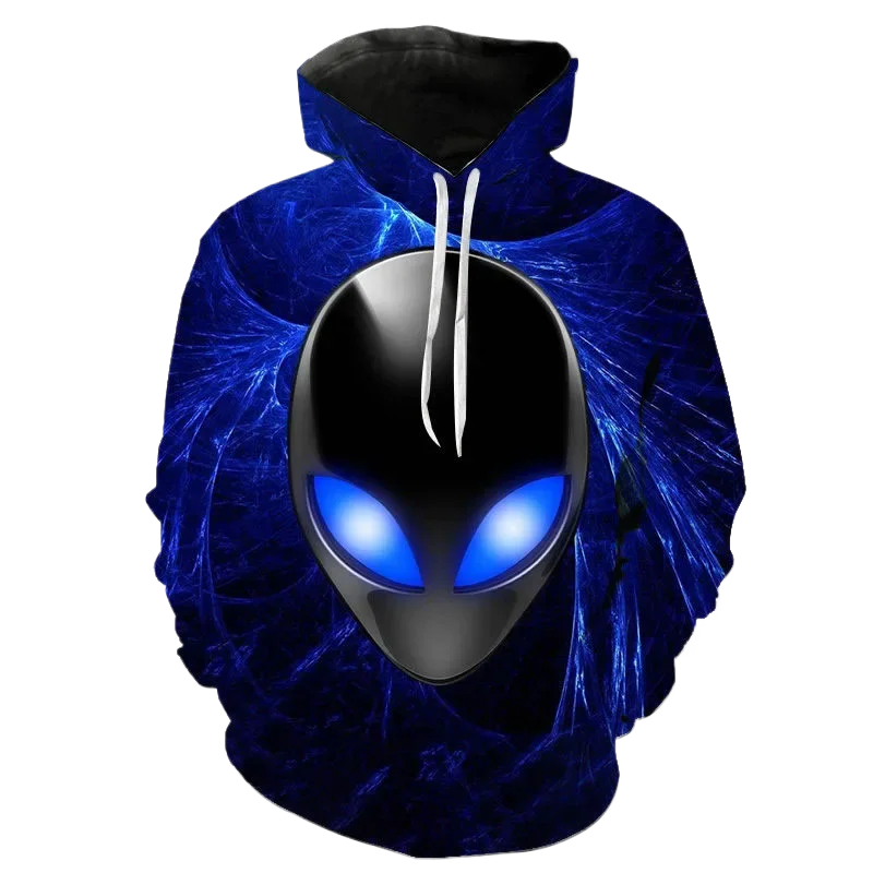 New Men's And Women's Children's Hooded Sports Pullover With Drawstring Design, Fashionable Long Sleeved Cool Printed Hoodie