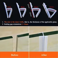 ซีลยางซิลิโคนรูปตัว H/F/U สำหรับประตูห้องอาบน้ำ หน้าต่าง กระจก ขนาด 2 เมตร/ม้วน สำหรับกระจกหนา 6/8/10/12 มม. 3