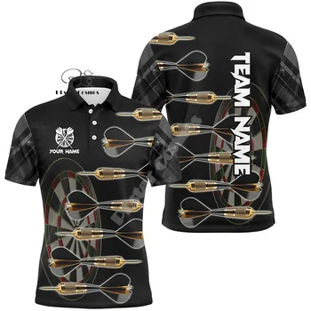 Nome personalizzato freccette Camo Vintage Flame Graffiti Tattoo Multicolor 3dprint Harajuku estate divertente maniche corte Polo Jersey camicie E