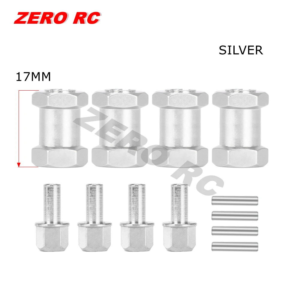 KEEDA Adattatori Ruota Da 12mm A 17mm Per Auto RC 1/10 – Mozzo Esagonale In Alluminio, Per Pneumatici 1/8 (Grigio) - 5