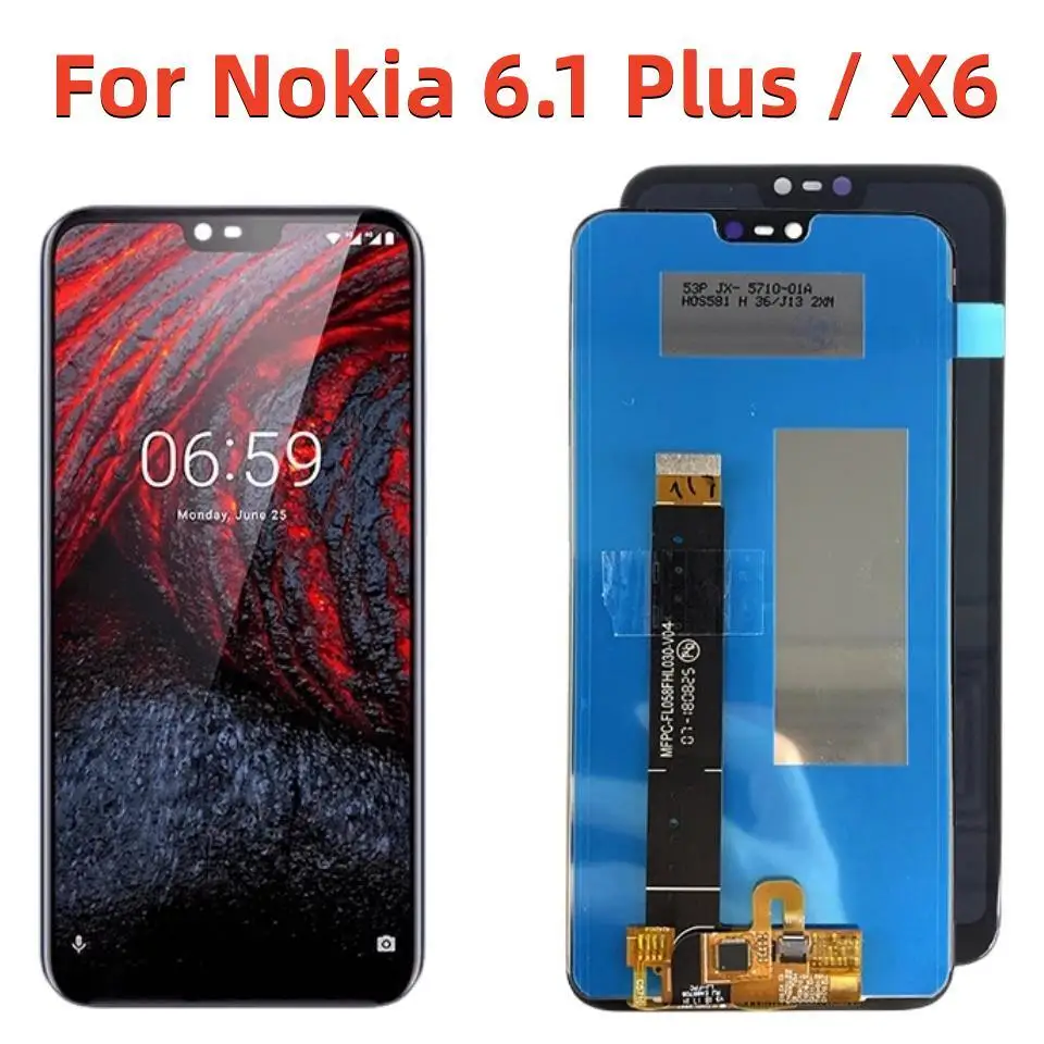 Lcd Originale Per Nokia 6.1 Plus Display Touch Screen Digitizer Assembly Sostituzione Ta-1099 Ta-1103 Per Nokia X6 Lcd