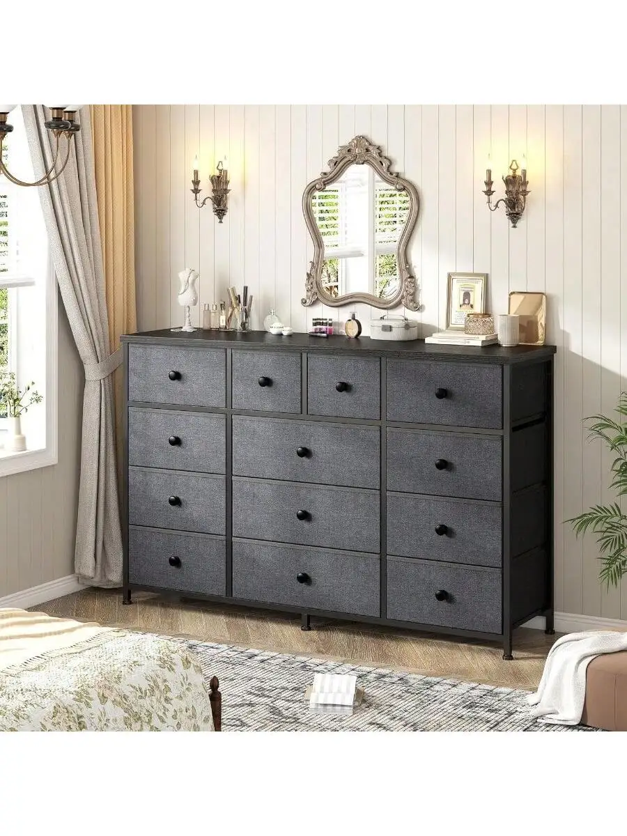 Dresser for Bedroom 47.2" W Dresser Organizer with 13 Drawers Fabric Dressers and Chest of Drawers for Closet Entryway S 2