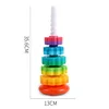Stacking Toy for Kids Spinning Rainbow Gears Toddler Montessori Educational Sensory Toy Motor Skills Stacking Tower Kids Gifts 6