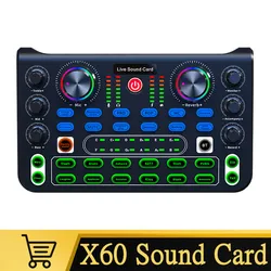 Enhanced Sound Card and Audio Mixer for Professional Karaoke and Live Performance (X60 Sound Mixer)