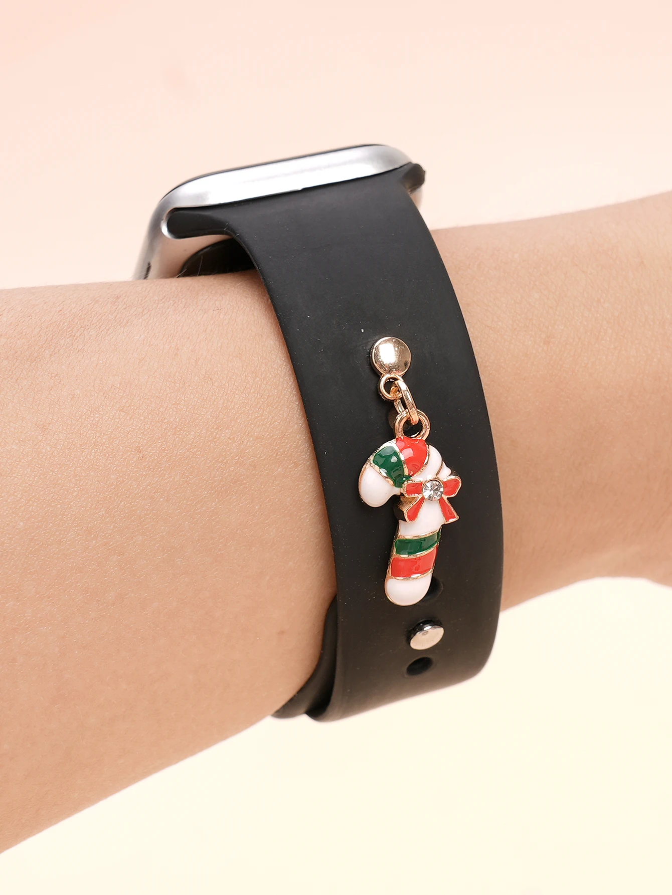 

Metal Christmas Candy Charms Watch Band Decoration Ring for Iwatch Bracelet Silicone Strap Jewelry Accessories
