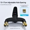 Stenoc Simplicity Black Finish Brass Shower Faucet Mixer Valve Wall Mounted Triple Bathtub Faucet Hot And Cold Water Mixer Tap 4