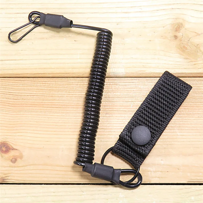 

Tactical Anti-lost Elastic Lanyard Rope Military Spring Safety Strap Gun Rope For Key Ring Chain Flashlight Hunting Accessories