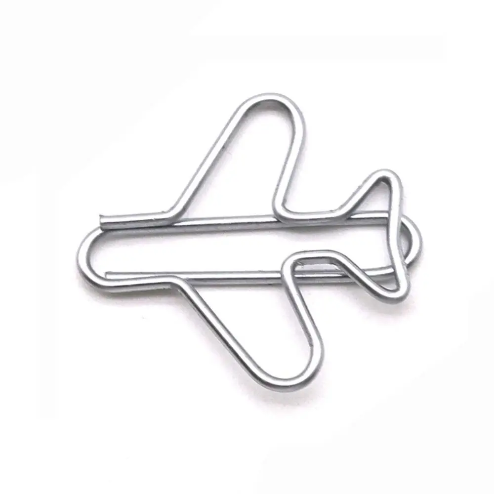 10 Pieces Metal Airplane Shape Office Paper Clips
