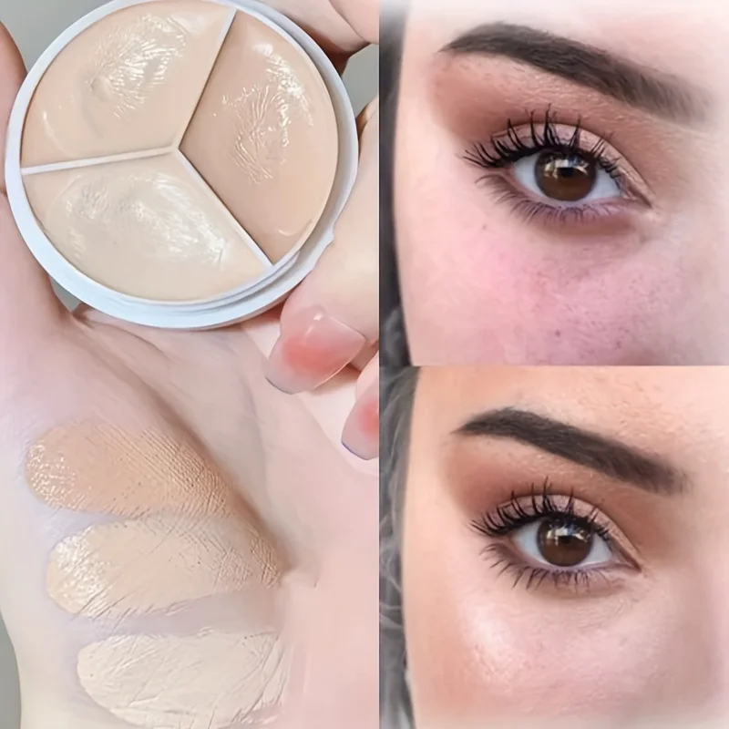 3 Colors Concealer Palette Eyeshadow Base Palette Matte Contour Concealer With Brush Covering For Dark Circles Concealer Cream 5