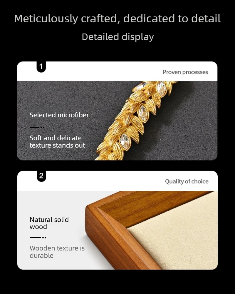 Elegant Wooden Jewelry Display and Storage Tray