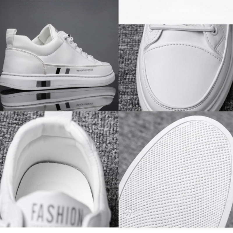 2024 New Men's Shoes Fashion Leather Men Casual Shoes Breathable Flat Shoes for Men Solid Sneakers Male Hot Zapatillas De Hombre 6