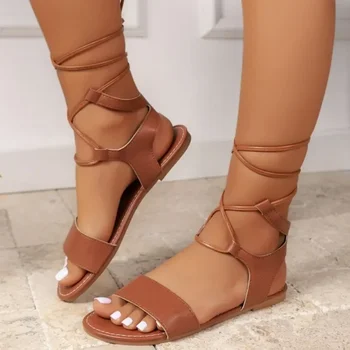 Gladiator Glam 2024 Fashion Flat Open Toe Sandals for Women