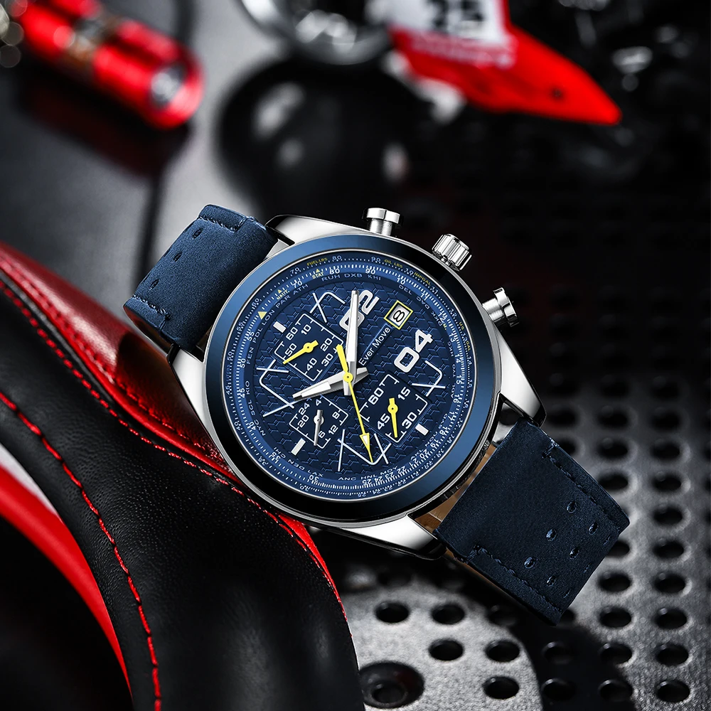 Ever Move Brand Launches A New Men's Multifunctional Waterproof Timing Quartz Watch For High-End Luxury Business Sports