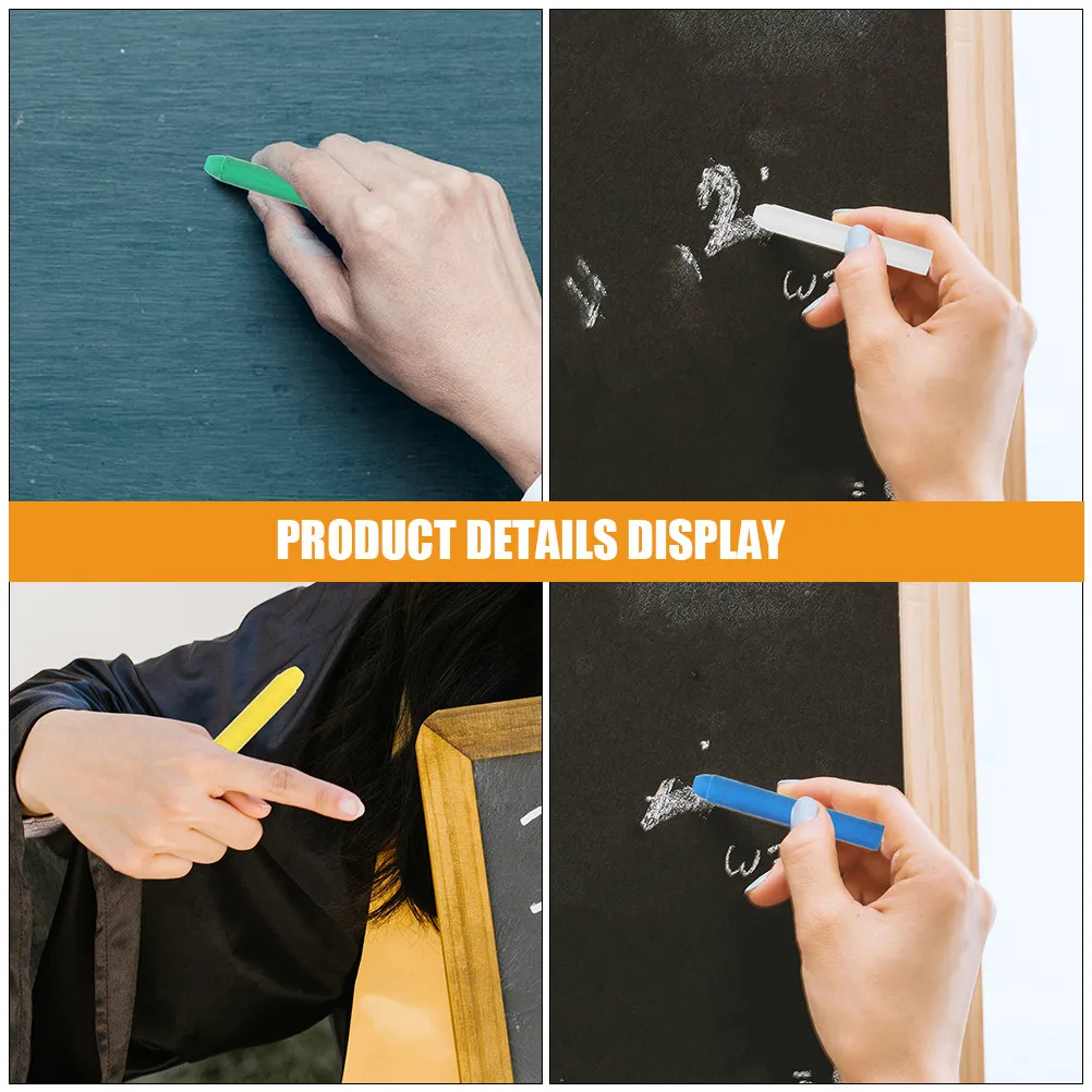 12개입 먼지 없는 분필, 물에 녹여 씻어낼 수 있음, 실내외 그림 그리기, 칠판 교실용