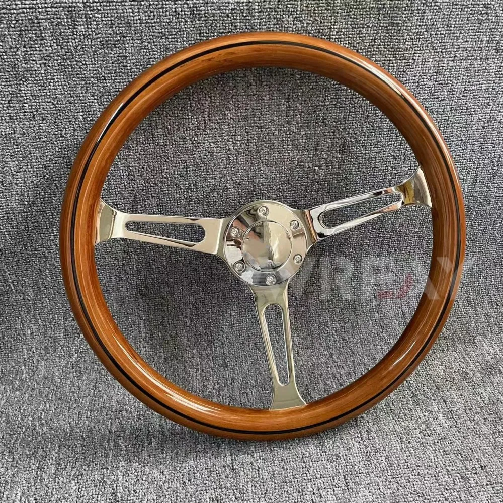 Car Modification 15 Inch Real solid wood Retro Style Suitable for Universal Steering Wheel