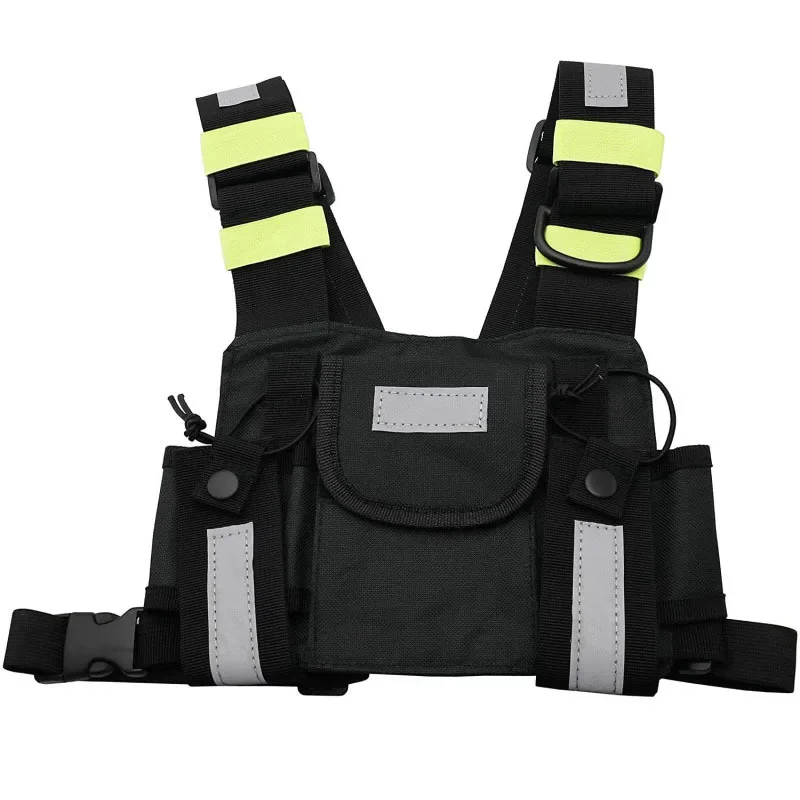 Radio Shoulder Holster Two Way RadioReflective Chest Harness Holder Bag Vest Rig Walkie Talkies Front Pack Pouch Case walkie talkie harness for uv5r uv82 two way radio adjustable universal shoulder chest pack pouch holster vest rig case