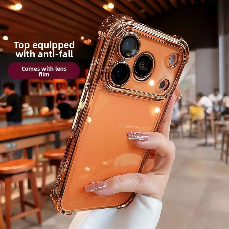 Stylish Electroplated Frame Transparent Skin-Friendly TPU Shockproof Case