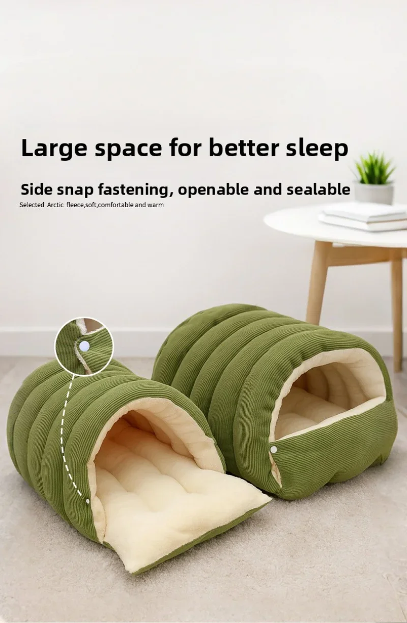 Cat Nest Four Seasons Universal Removable and Closed Cat Bed Winter Dog Nest Warm Sleeping Bag with Thick Velvet Pet Supplies
