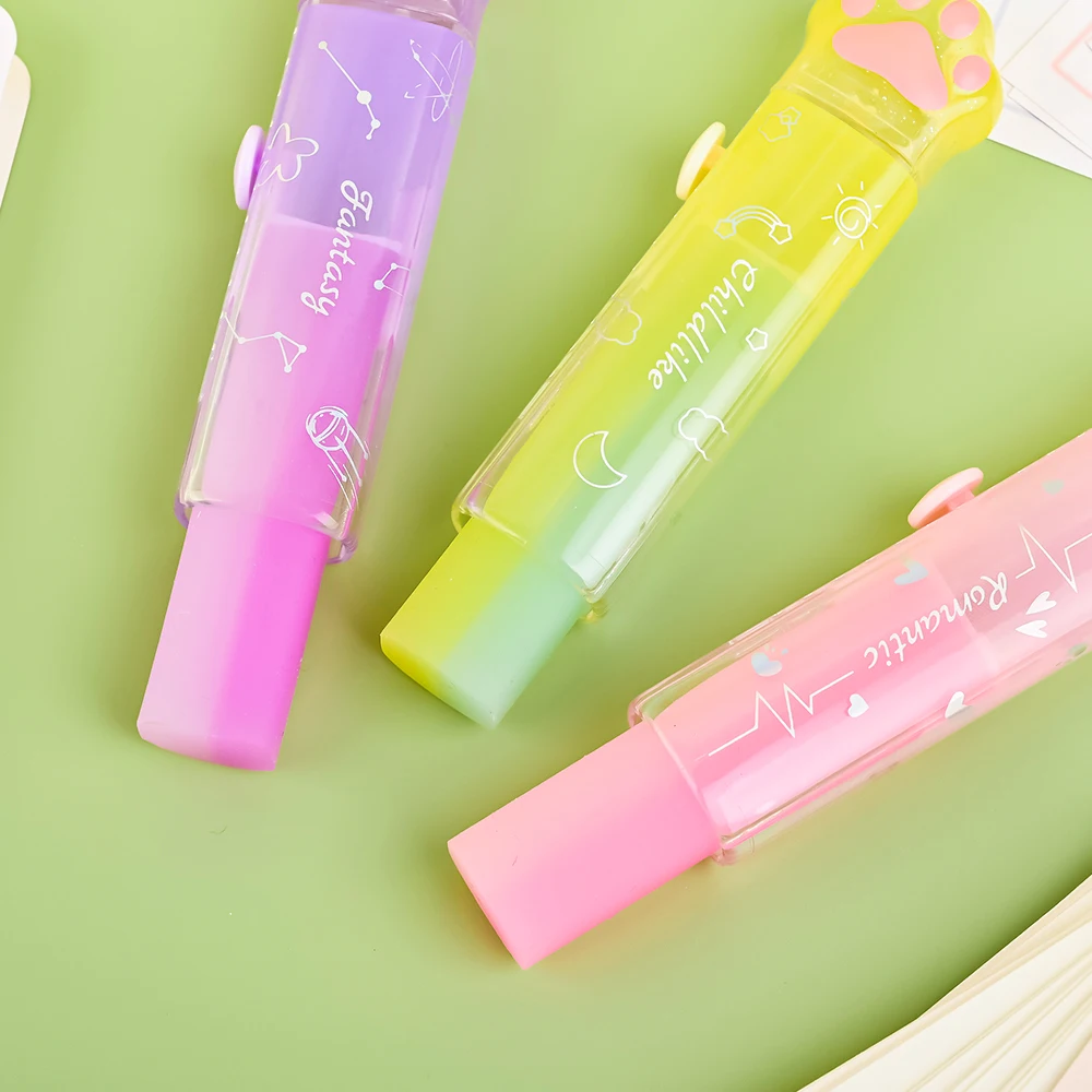 1pcs Jelly Color Paw Pencil Eraser Super Cute Correction Push Type Rubber for Pencil Cleaning School Student Gift F7365
