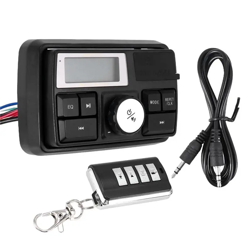 NEW-오토바이 오디오 MP3 라디오 사운드 시스템 스테레오 스피커 블루투스 방수 FM 5 EQ 기능 LCD 디스플레이 USB/SD/TF