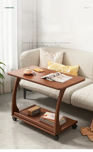 収納棚付き2段インダストリアルコーヒーテーブル、ミッドセンチュリー