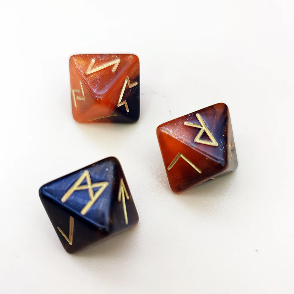 

3 Pcs Rune Dice Polyhedral Dice Astrological Board Game Constellation Divination Accessory Witchcraft Rune Dice for Beginners