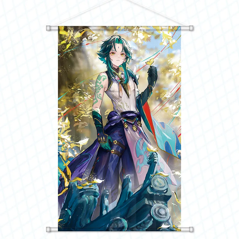 Jogo cartaz de imagem anime genshin impacto personagens masculinos elf xiao  pintura da lona parede arte impressões quarto decoração casa presente -  AliExpress