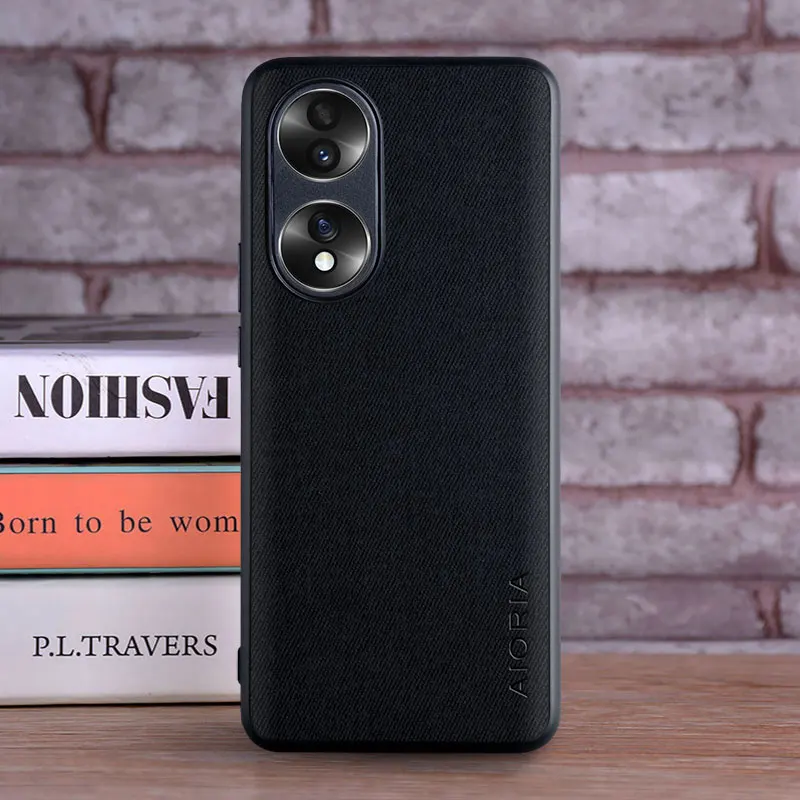 Luxurious Textile Leather Skin Soft TPU Phone Cover