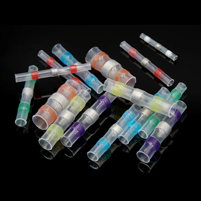 Wire Connectors Terminal Connector Electrical Connectors Plug Soldering Terminal Solder Seal Wire Connectors Waterproof Electrical Cable Terminals Heat Shrink Tube Electrical Butt Splice Kit