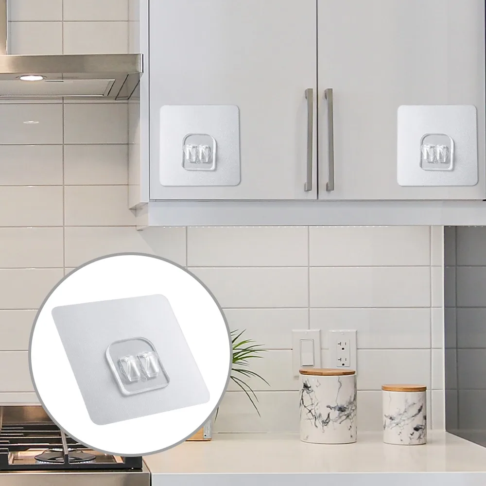 10ks průhledná závěsný polici háčků zeď úložný držák stanovení náplast silná samolepící drobnost pro kuchyň koupelna gadgety