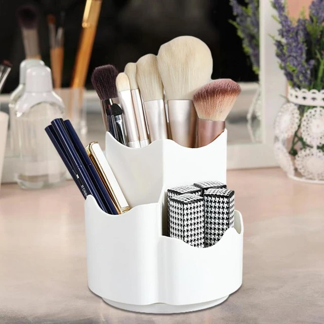 Boîte de rangement transparente pour pinceaux de maquillage, porte-stylo en  acrylique, 3 compartiments, grande capacité, eye-blogueur, T1 - AliExpress