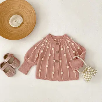 2025 Autumn New Baby Girl Knit Cardigan Long Sleeve Infant Sweater Jacket Kids Girls Knitted Coat Toddler Clothes