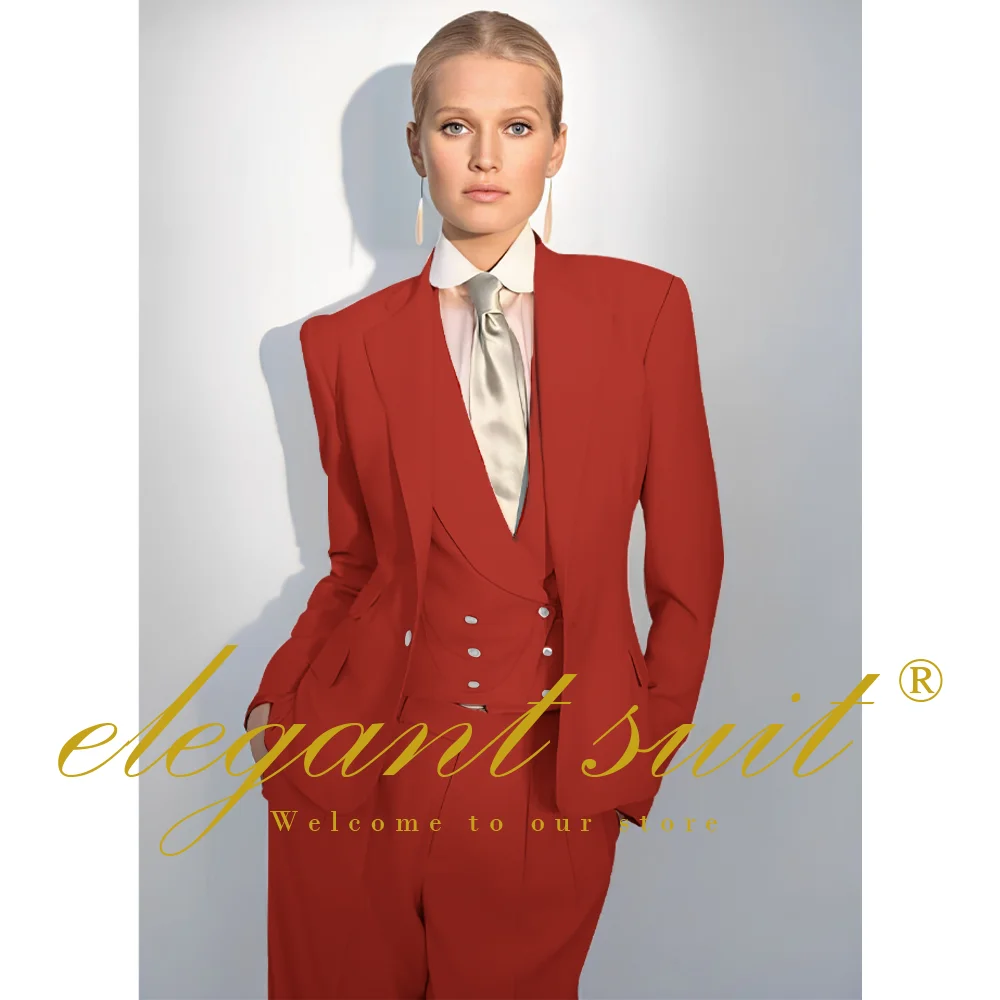 Women's Single Breasted 3 Piece Suit - Jacket, Vest and Pants for Formal Events, Weddings, Cocktail Parties and Proms