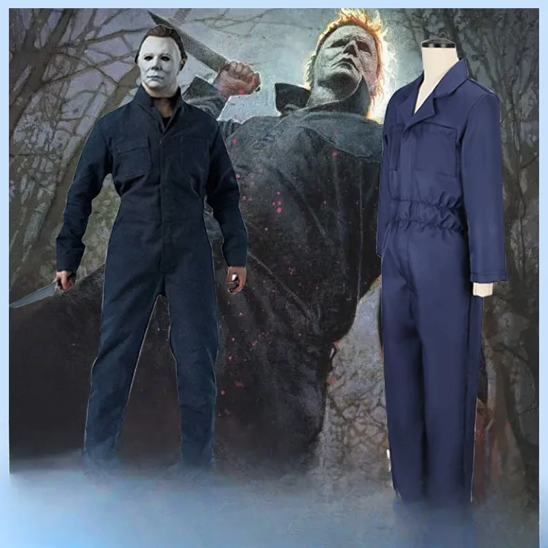 

In Stock Michael Myers Cosplay Workwear Halloween Christmas Party Costume Cos Clothes Stage Performance Role Play