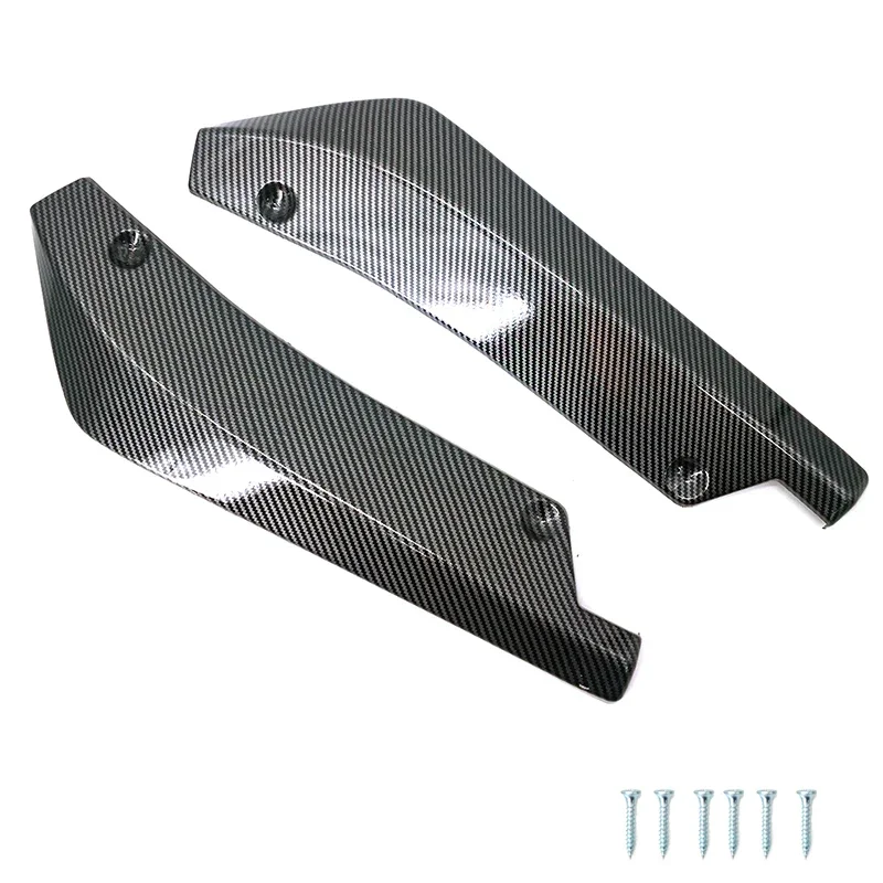 Universal Car Front Rear Bumper Strip Lip Spoiler Diffuser Splitter Scratch Protector Carbon Fiber Winglets Side Skirt Extension