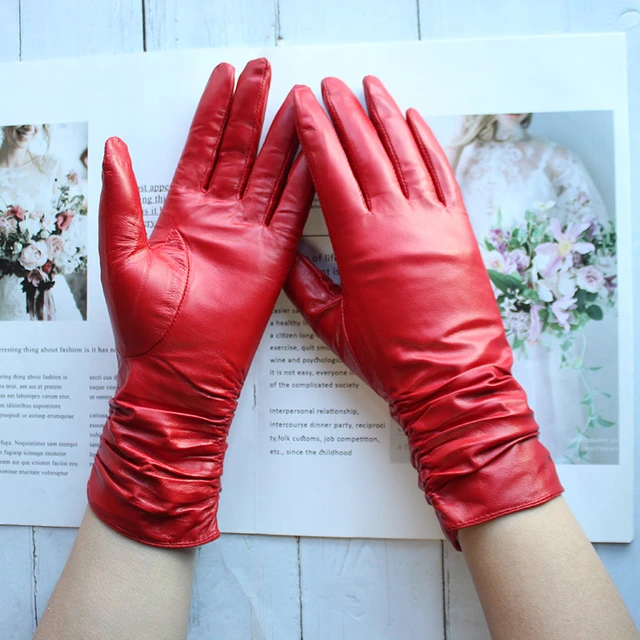 Gants en cuir de mouton pour femmes, style classique commandé, doublure  fine plus sourire, automne et hiver, voyage en plein air pour dames,  conduite - AliExpress