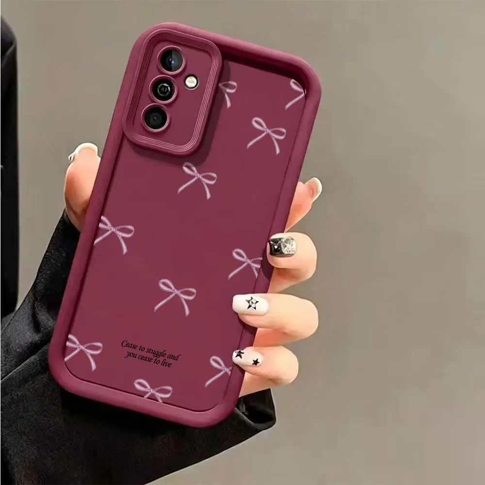 Pink Bow Soft TPU Anti-Drop Silicone Phone Case Cover
