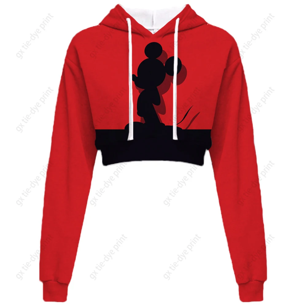 

2023 Autumn/Winter Women's Hoodie Disney Mickey Mouse Hooded Long Sleeve Pullover Casual Sweatshirt Sudaderas Mujer