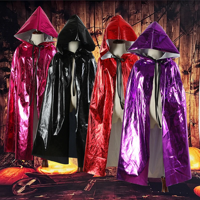 

2023 Halloween Children's Clothing Vampire Wizard Cosplay Costume For Girls Boys Fashion Carnival Party Hooded Black Cloak 3-10Y