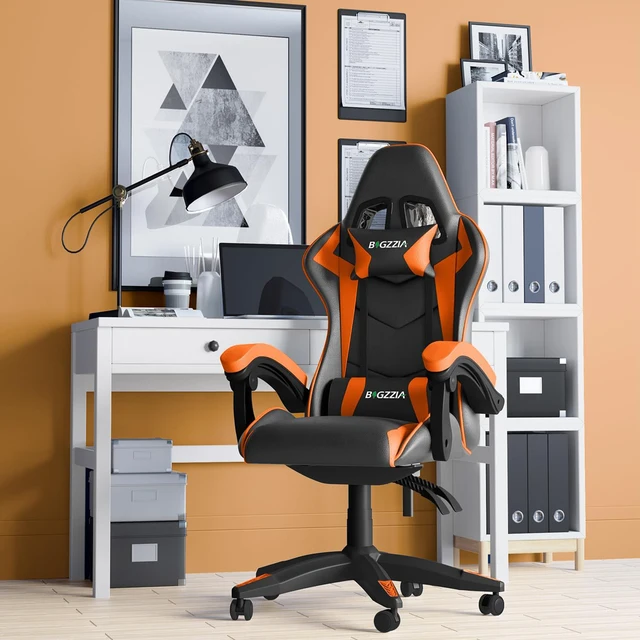 Gaming Chair Office Chair Ergonomic PU Leather Computer Desk Chair with Headrest and Lumbar Support Game Chairs Racing Chair 2