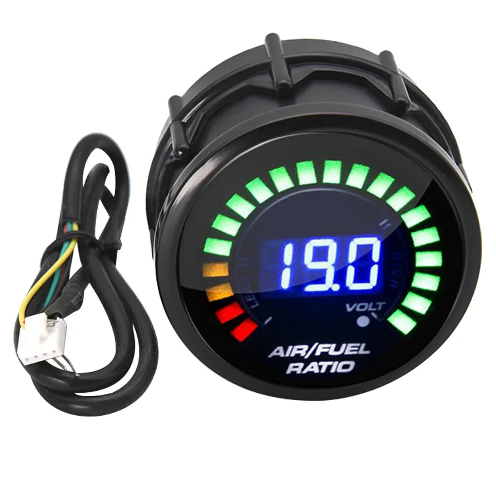 52mm Car Gauge Voltmeter Digital Air Fuel Ratio Gauge With Narrowband O2 Oxygen