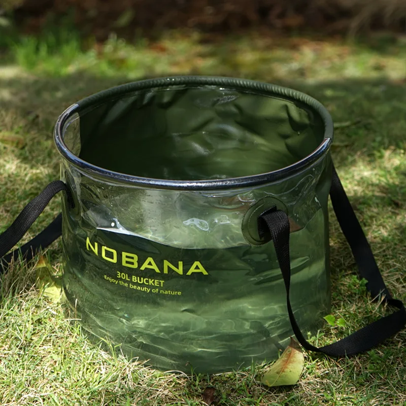 

NOBANA Походное складное полупрозрачное ведро для воды из ПВХ, многофункциональное телескопическое ведро для кемпинга 20 л/30 л, оборудование для кемпинга
