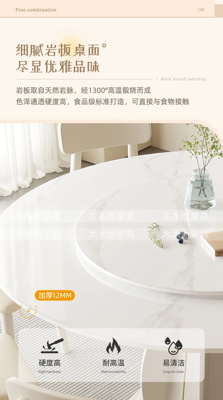 Description Picture 4 of itemConference Dining Table Mobile Salon Center Livingroom Balcony Bar Round Dining Table Nordic Mesa Comedor Kitchen Furniture