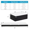 4-inch Tri Folding Memory Mattress with Removable Cover , Single Tri-Fold Mattress 3