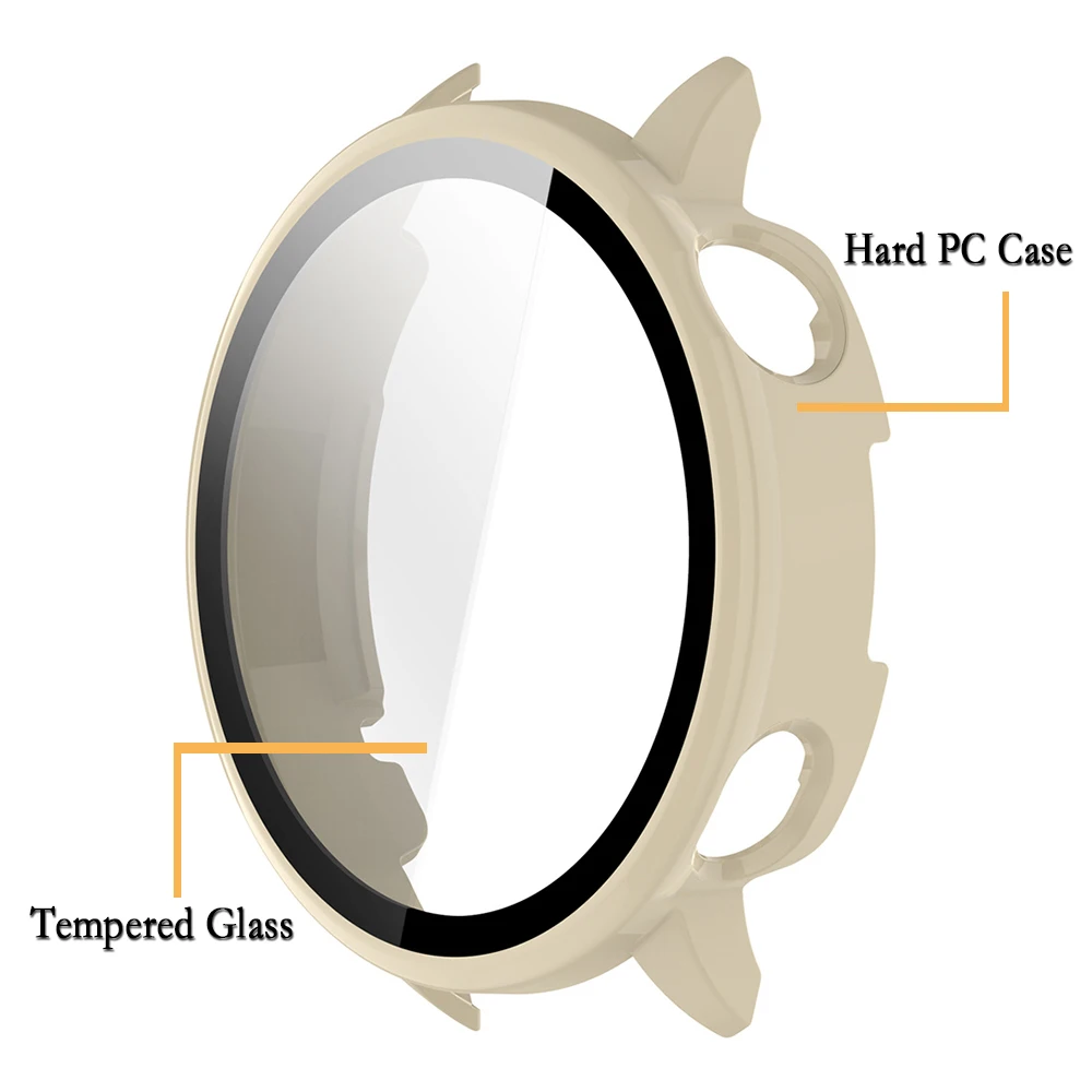 Hard PC Shell with Tempered Glass Film Protective Watch Cover