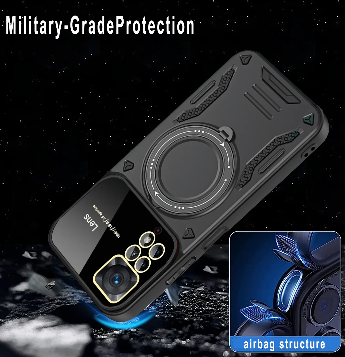 360° Rotating Magnetic Bracket Armored Phone Case Protective Cover