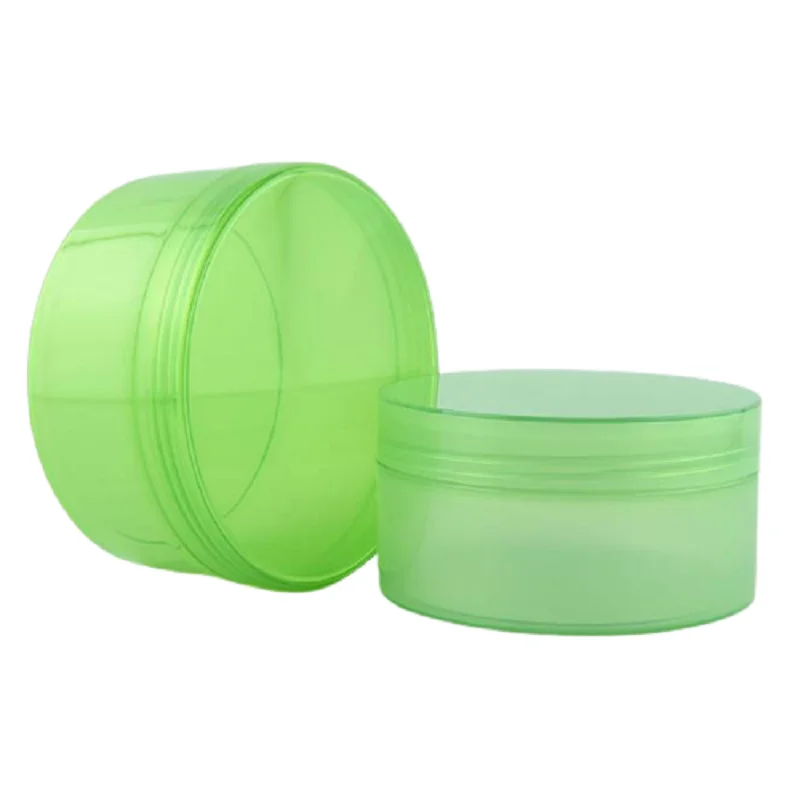 

Skincare Cream Jars Empty PP Cosmetic Packaging Bottle Screw Lid 10oz 300g Green Hair Wax Pot Refillable Plastic Container 20pcs