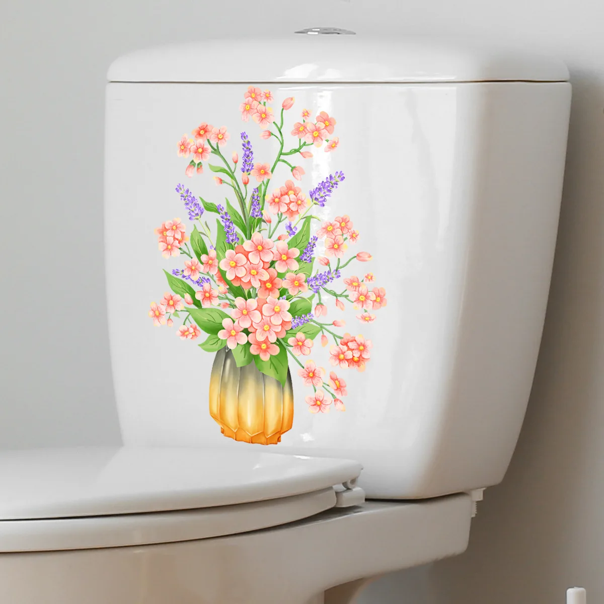 30*25cm Creative Mix And Match Flower Decorative Toilet Sticker Bathroom Balcony Toilet Wall Sticker Wallpapers Ms6336